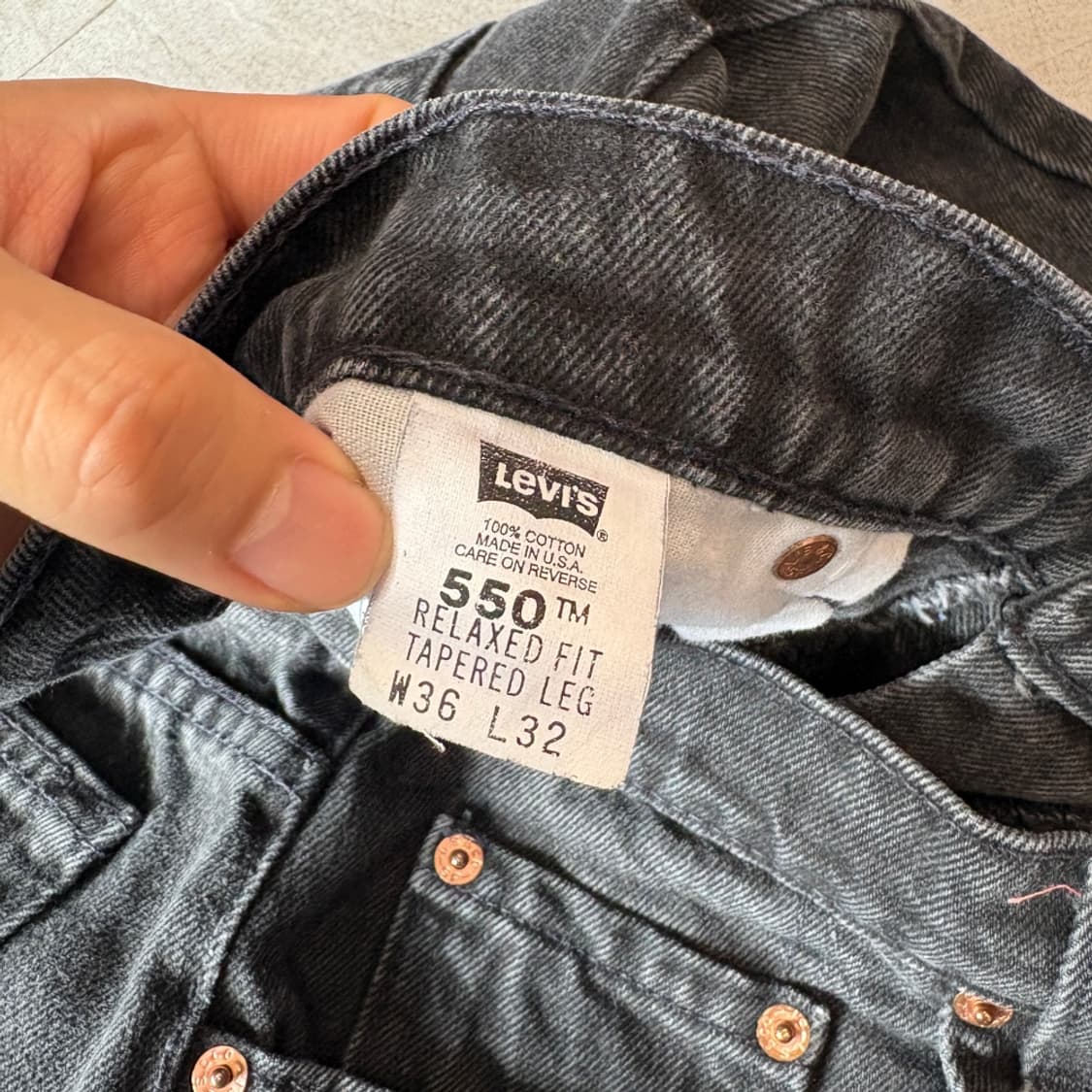 95년 미국 생산 리바이스 550 데님 블랙 팬츠 상품이미지5