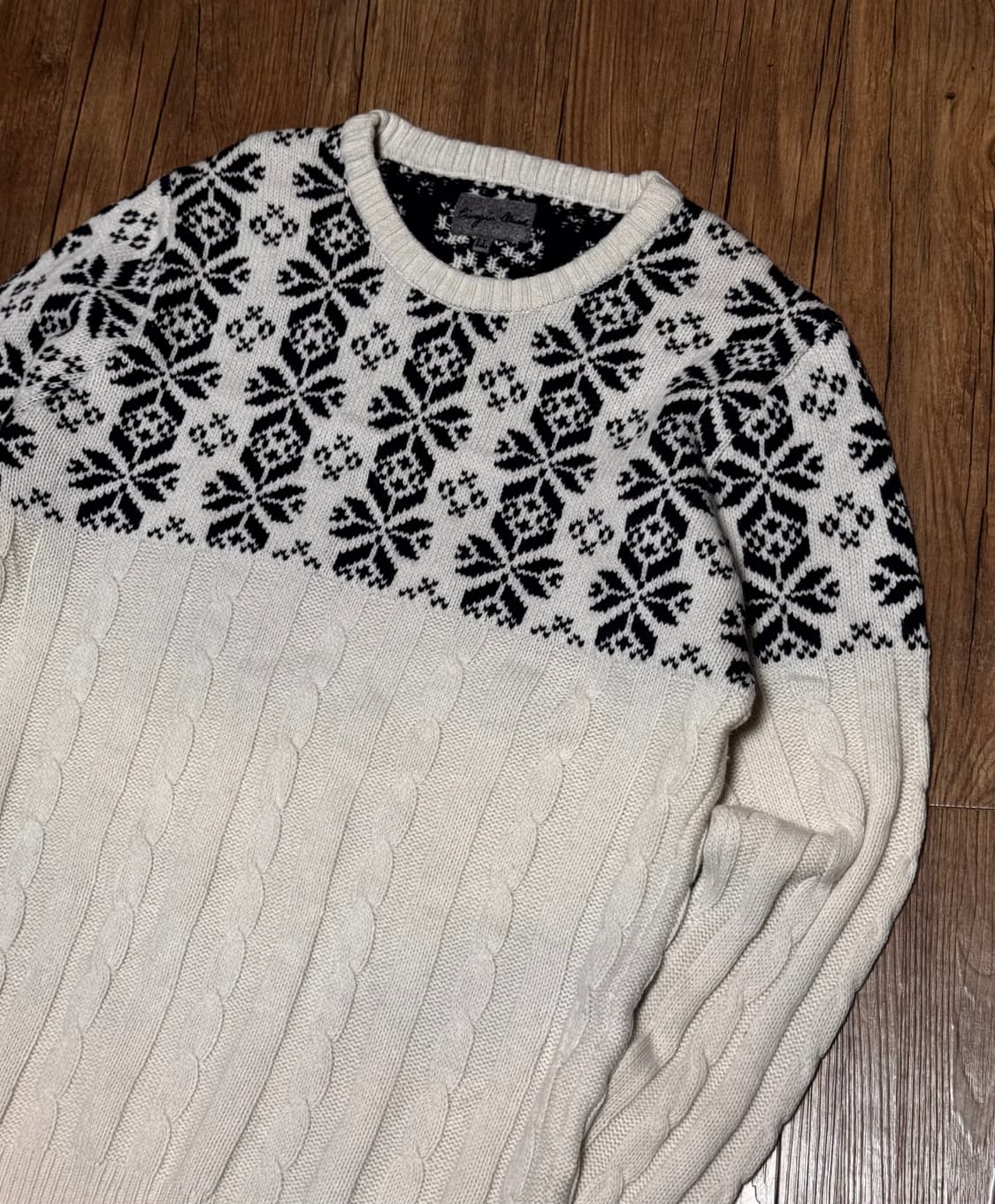 일본 노르웨이 눈꽃 패턴 니트 스웨터 상품이미지1