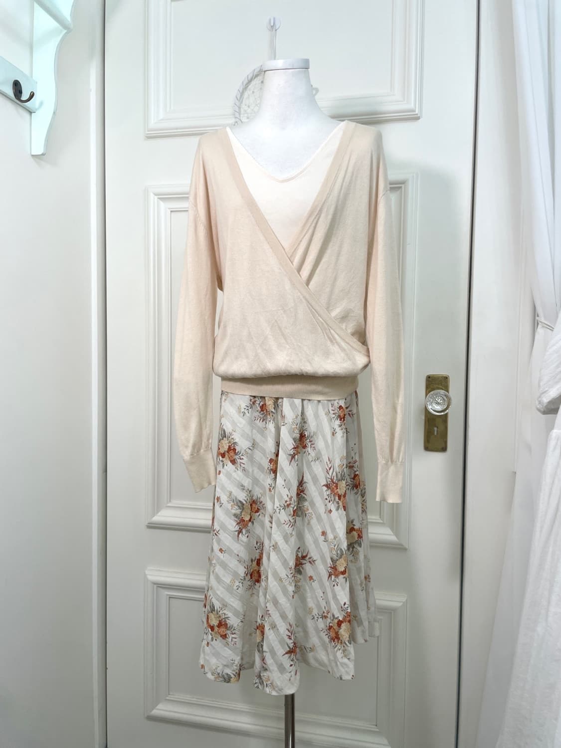 sheer coral wrap knit top&basic inner sl 상품이미지2