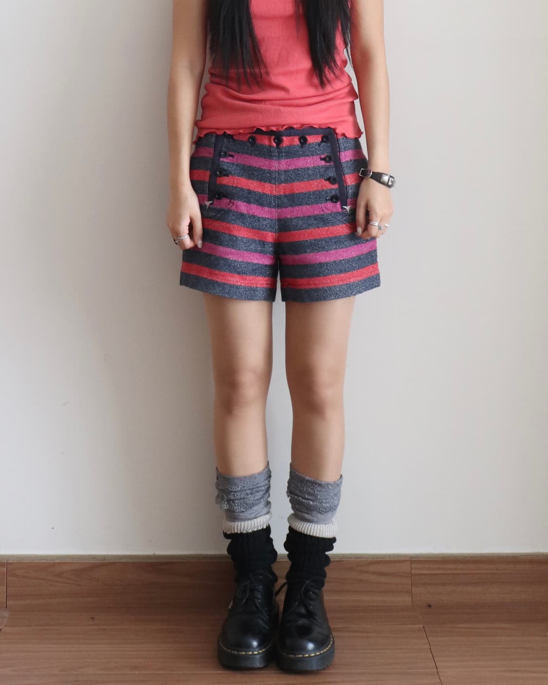[Sacai Luck] Border Short Pants 상품이미지1