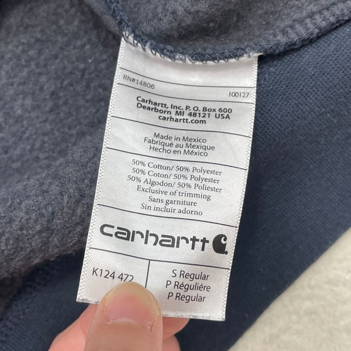 CARHARTT 네이비 맨투맨 S 상품이미지5