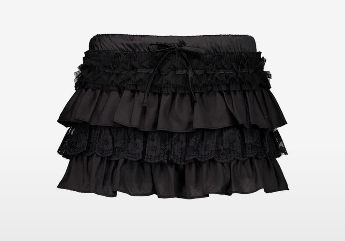 셋업이엑스이 튜튜 믹스 스커트 블랙 상품이미지1