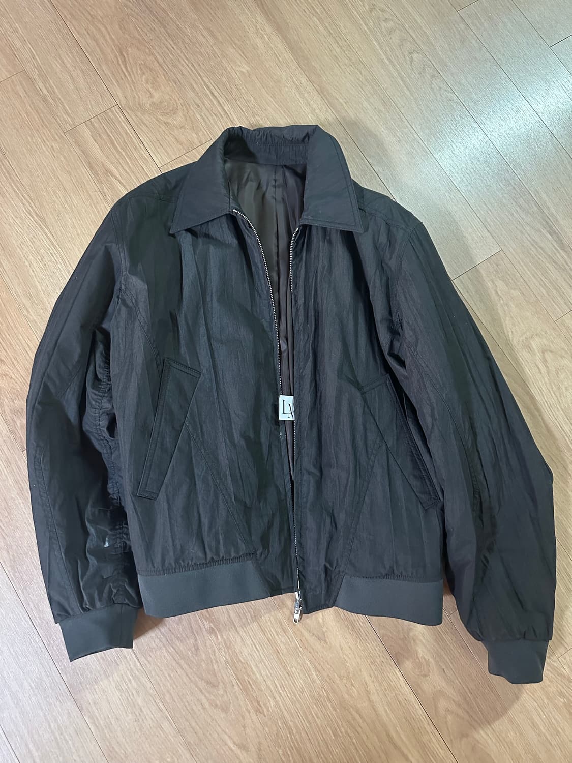 엘무드 크리즈 봄버 자켓 워시드 블랙 46 상품이미지2