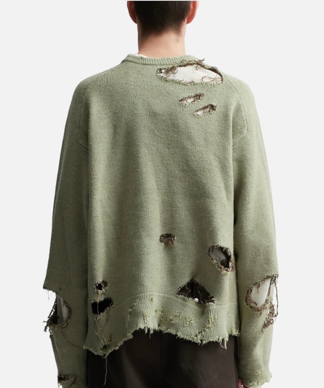 안셀름 데미지 니트 그린 ANCELLM DAMAGE KNIT 상품이미지4