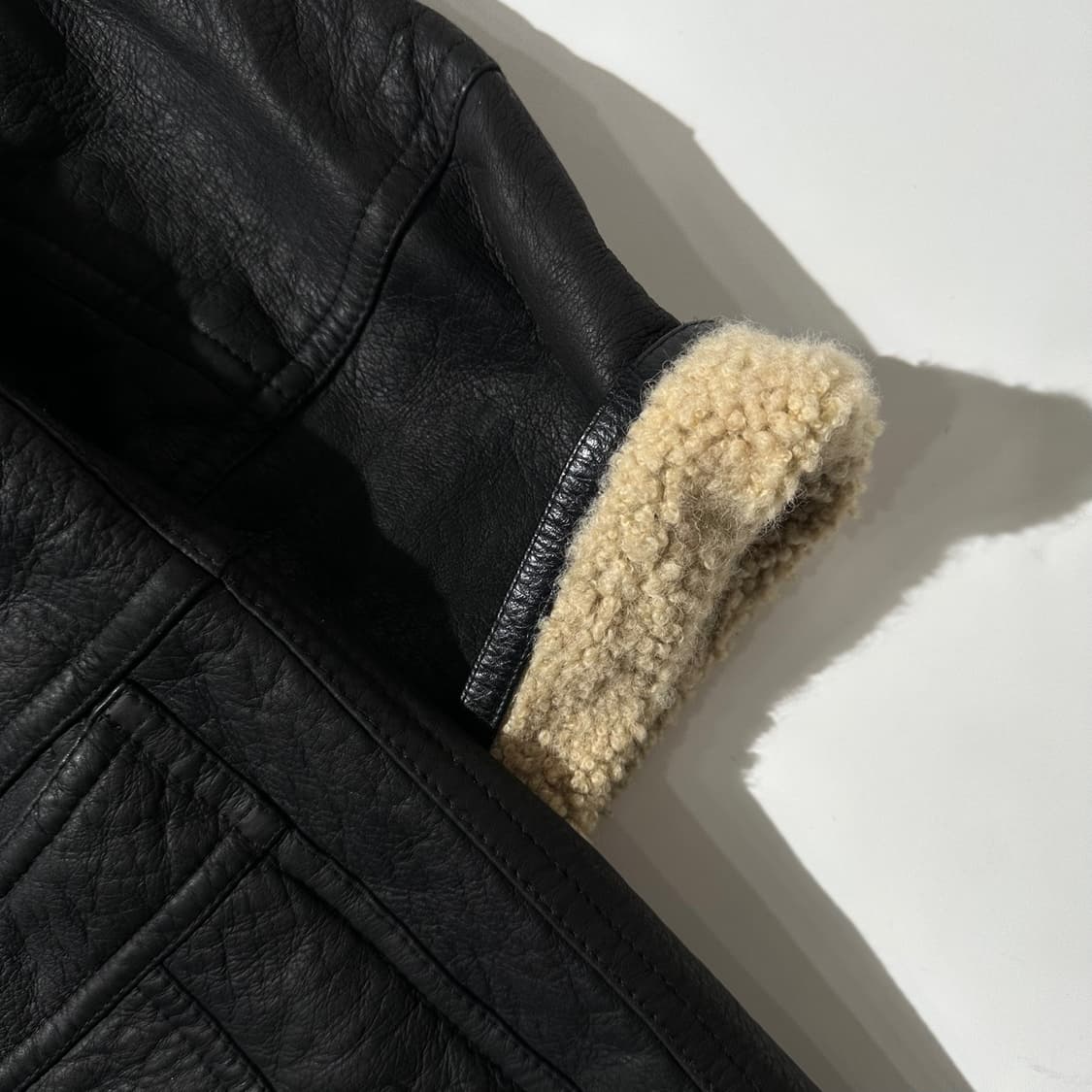 Snow Leather Australia 레더 시어링 싱글 무스탕 자켓 상품이미지6