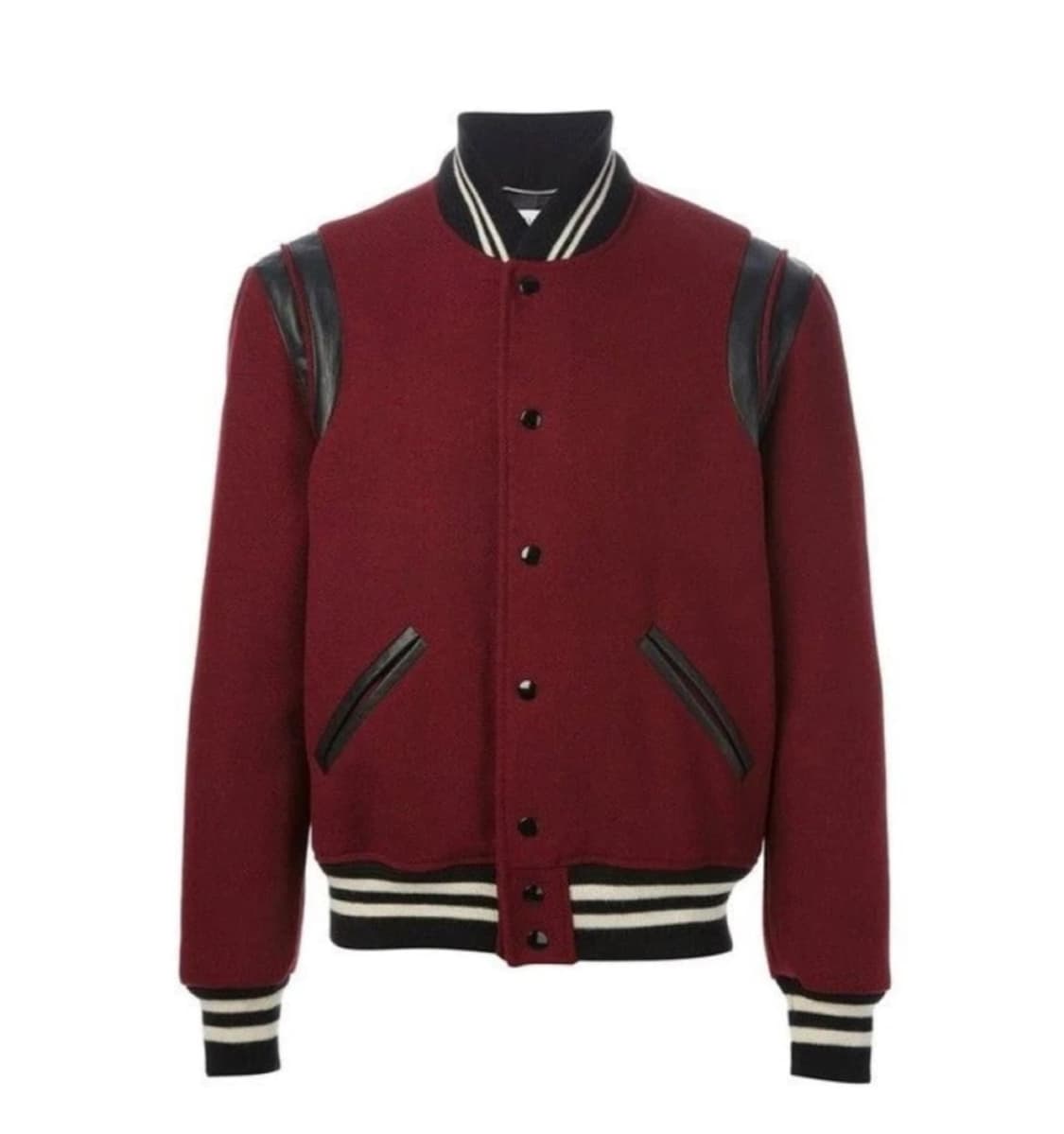 Saint Laurent 생로랑 울 레더 버건디 테디 자켓 상품이미지1