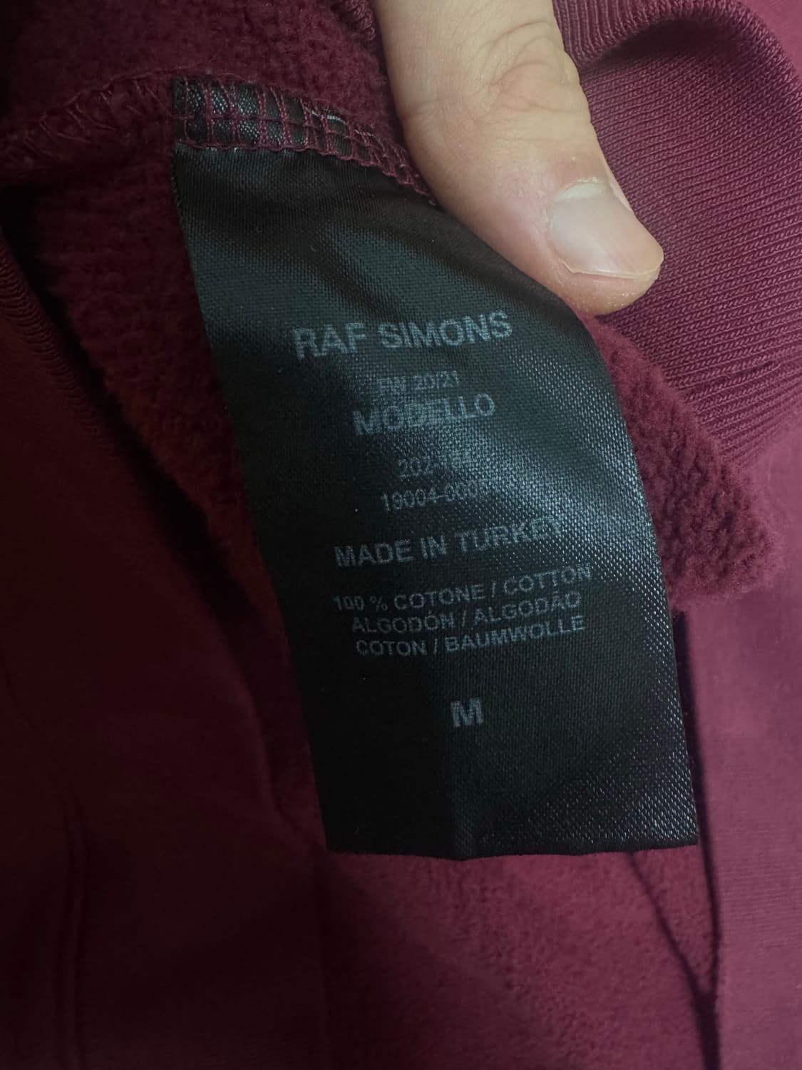 라프시몬스 AW20 네바다 후드티 버건디 상품이미지6