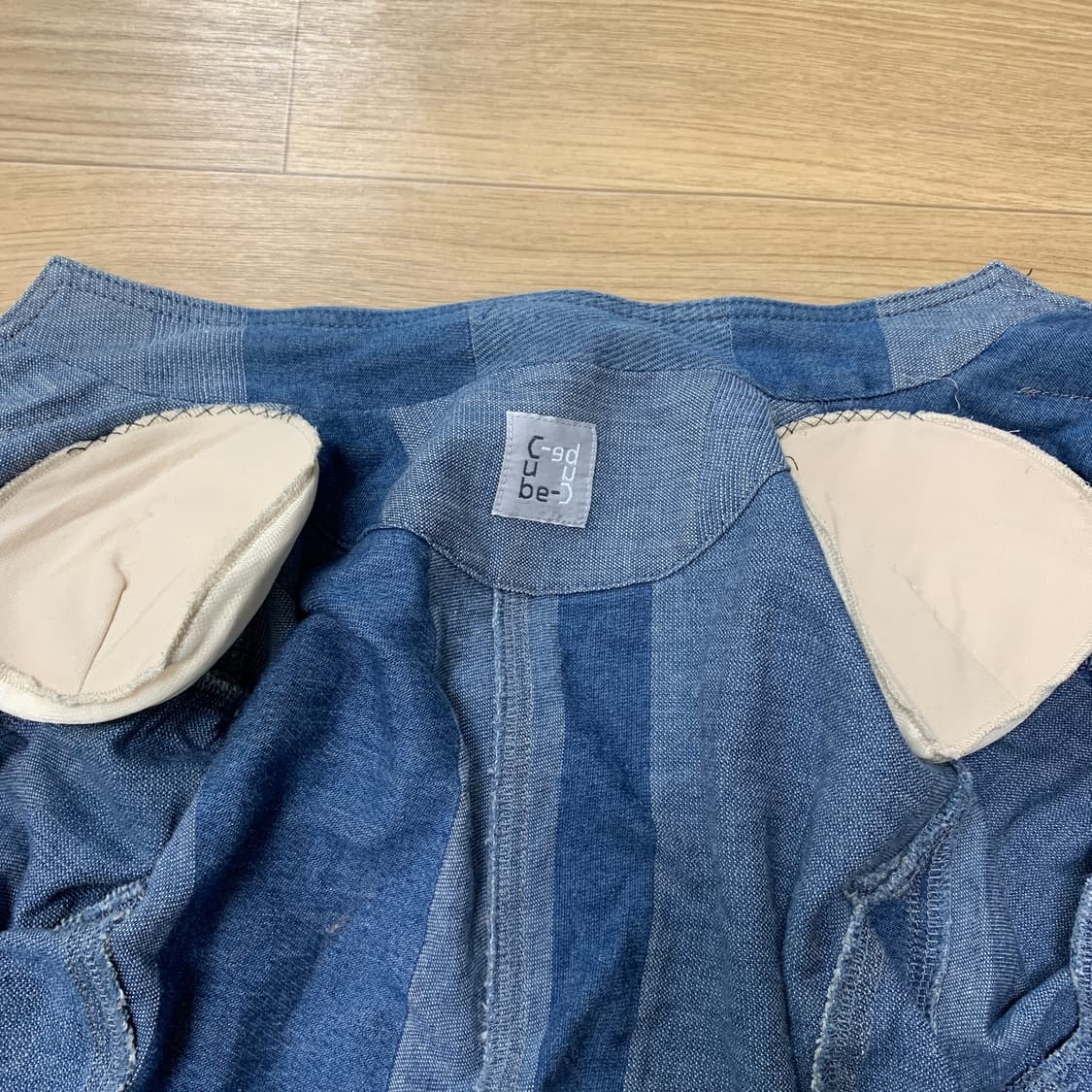 40-90)Cube-cube 패치워크 빈티지 데님자켓 상품이미지7