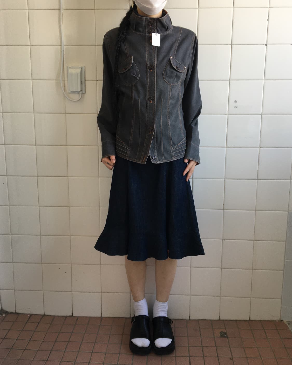 Line detail high neck jacket 상품이미지1