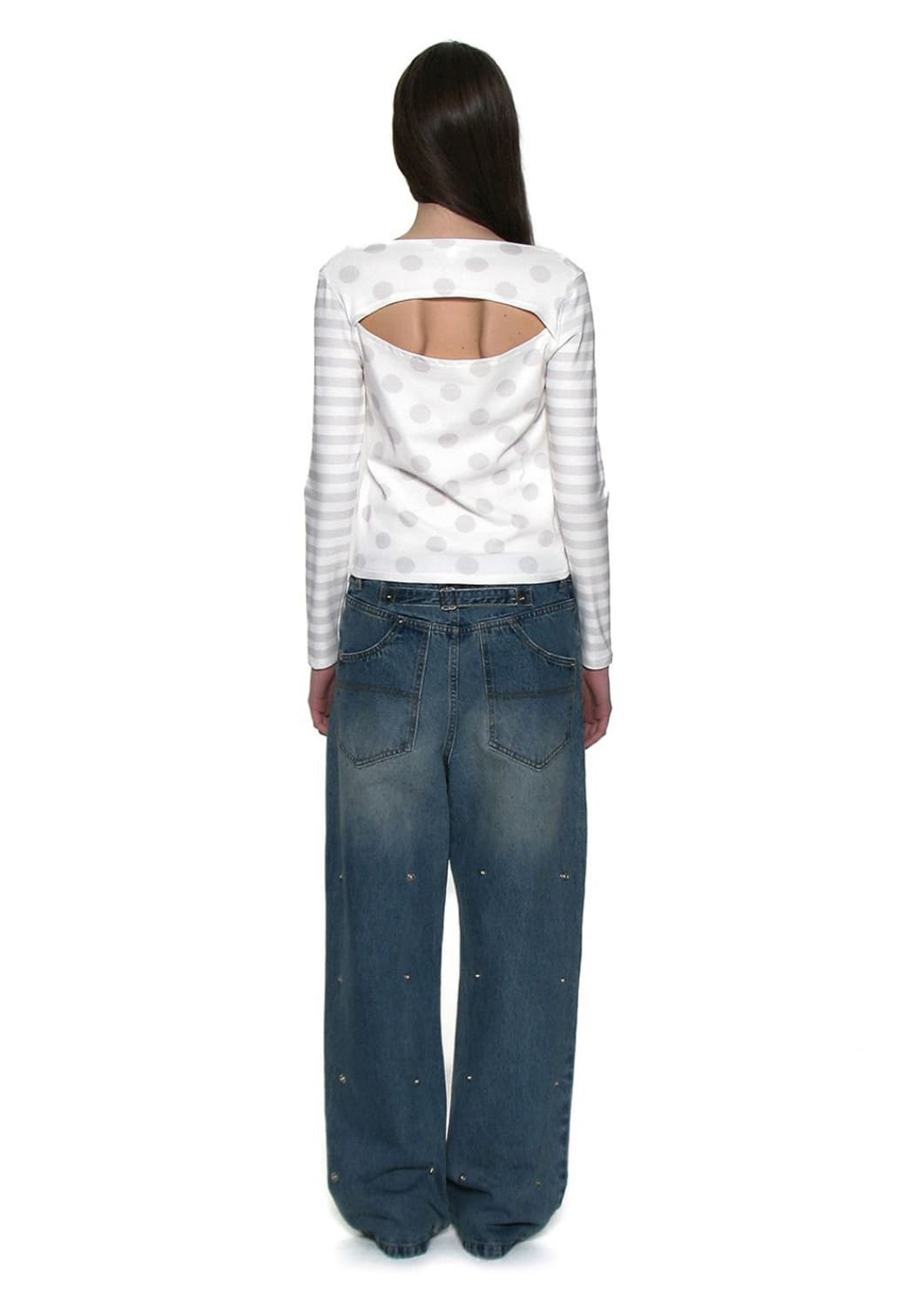 파르티멘토우먼 도트 스트라이프 롱슬리브티 상품이미지2