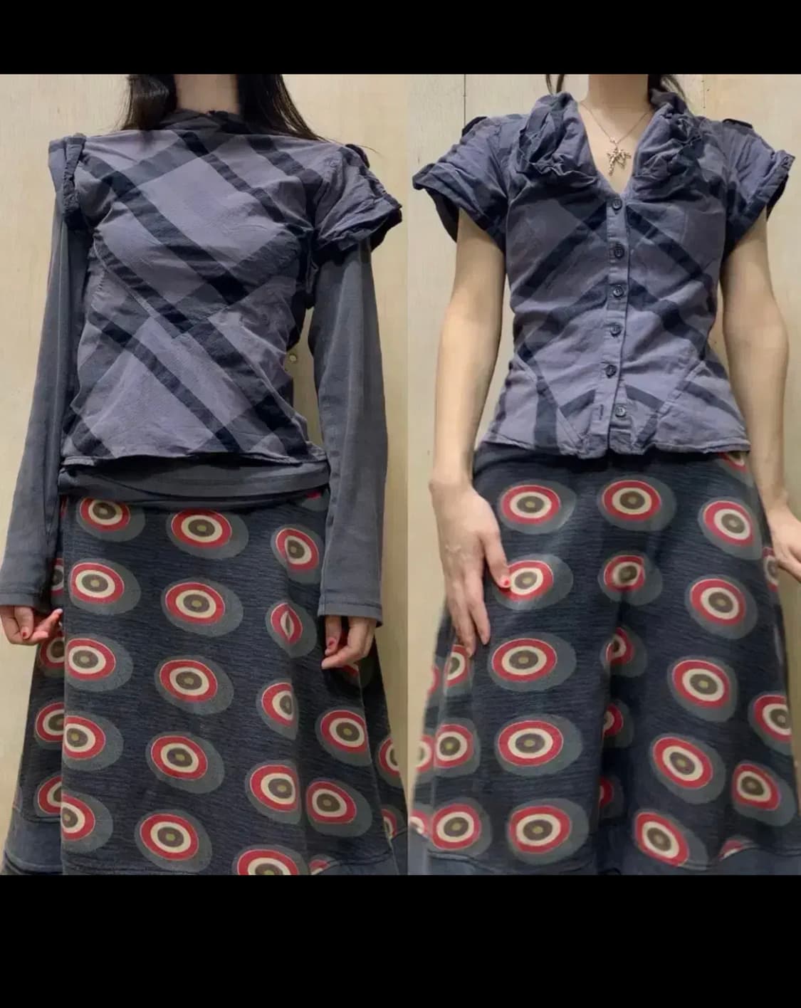 [직수입] 반팔 코튼 블라우스 퍼플 m 상품이미지5