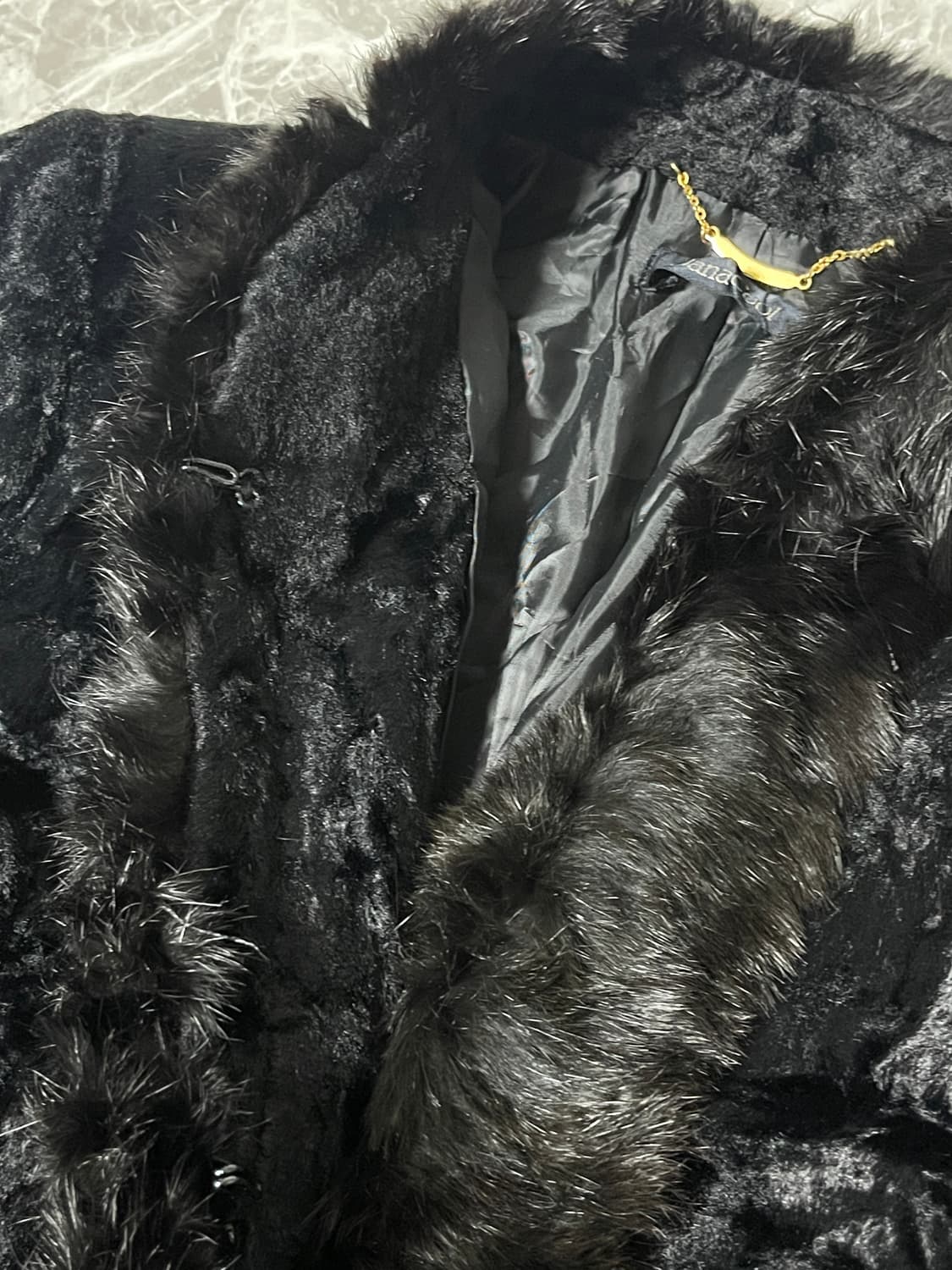 fur velvet long jacket 상품이미지5