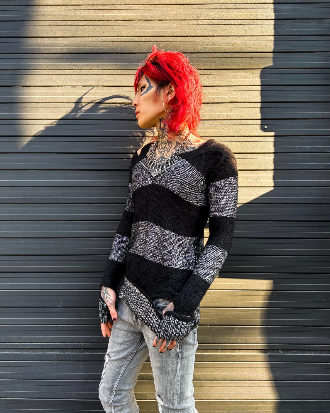 DIESEL – Black Stripe Distressed knit    상품이미지4