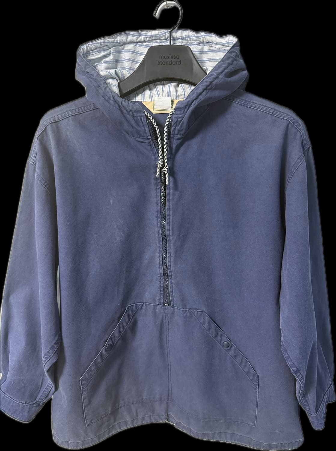 70~80's LLBean 하프집업 코튼 풀오버 네이비 L 상품이미지1