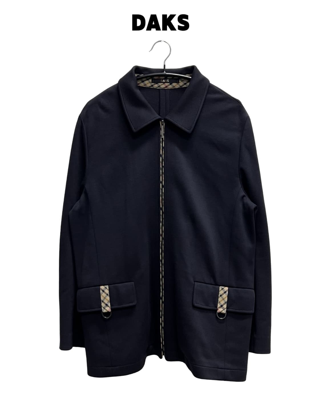 (100) 닥스 올드스쿨 울 블루종 집업 자켓 네이비 상품이미지1
