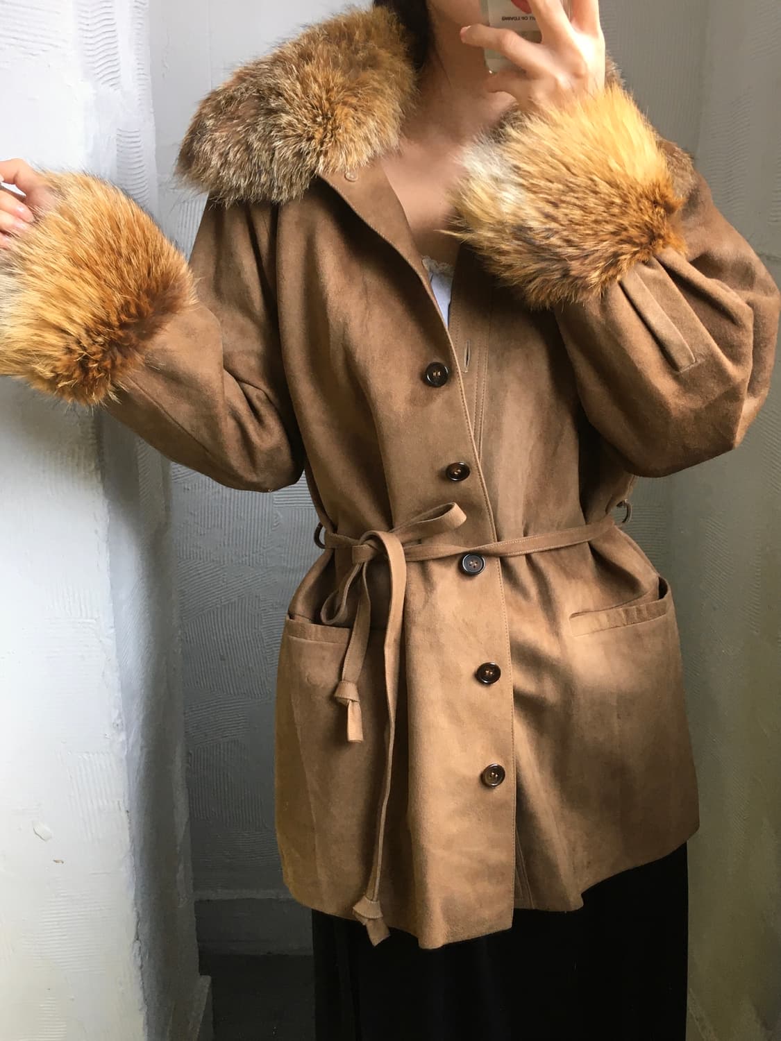 Yves Saint Laurent 입생로랑 90s 퍼트리밍 스웨이드 자켓 상품이미지2