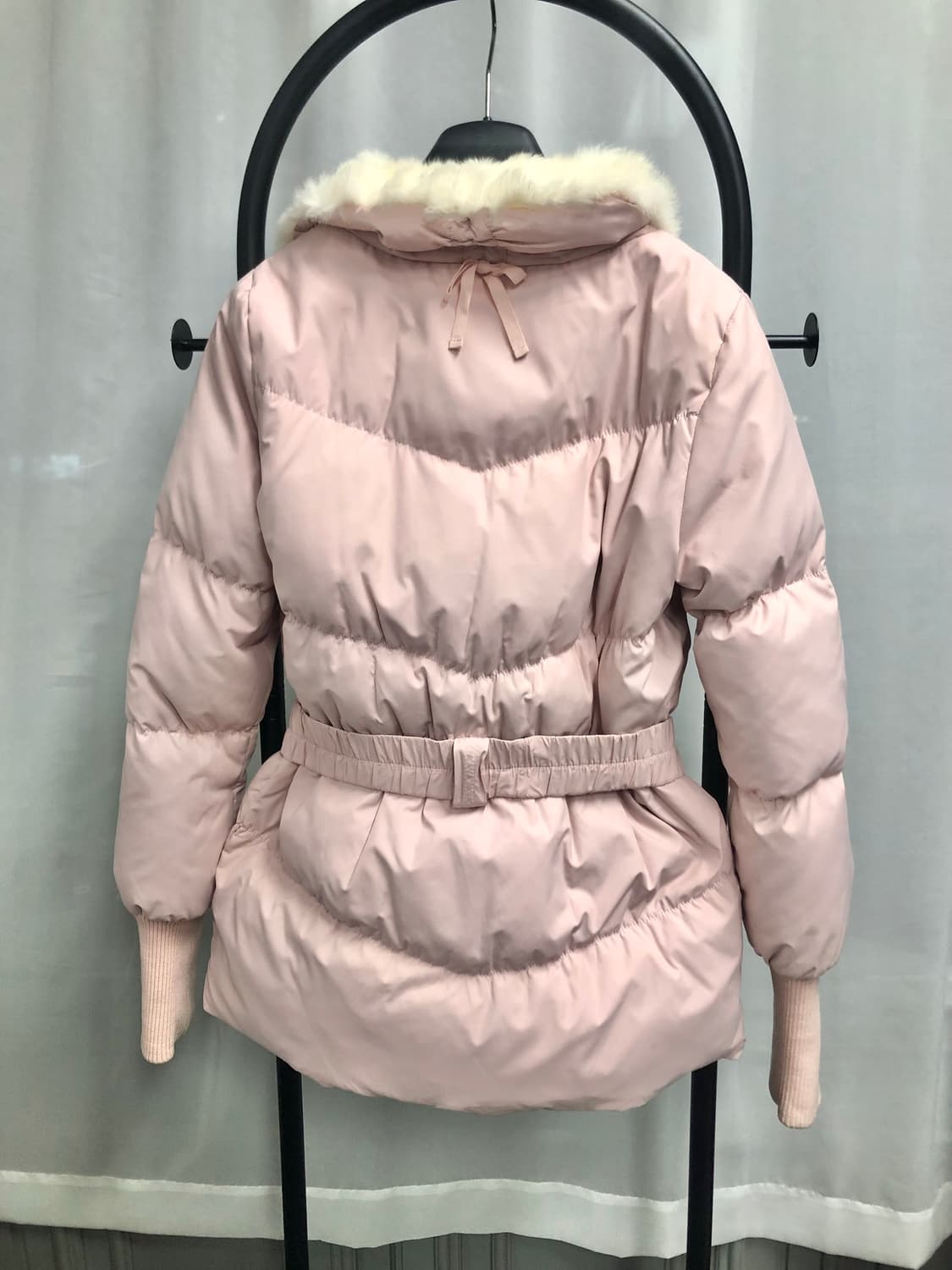 에고이스트 벨트패딩 핑크 벨티드 덕다운 패딩 상품이미지3