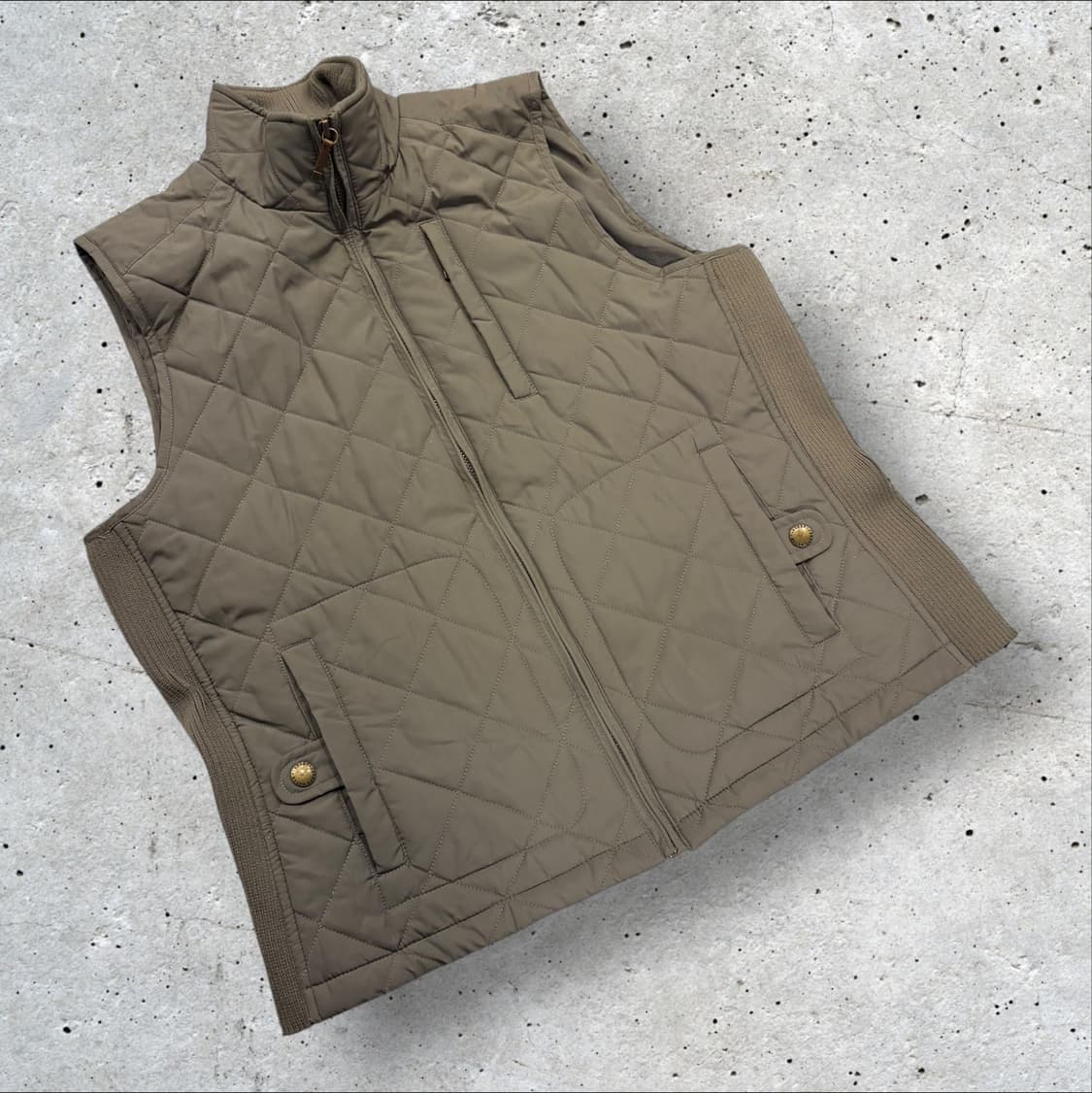 [L] 폴로 랄프로렌 퀼팅 조끼 카키 브라운 패딩 B506 상품이미지1