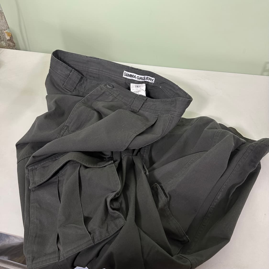 L 감마갤러리 진그레이 와이드핏 멀티카고 코튼팬츠 상품이미지1