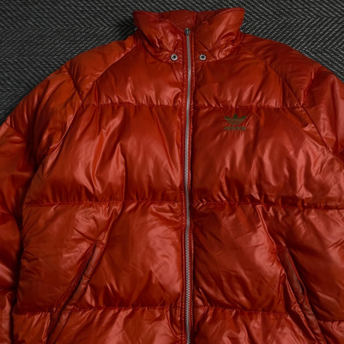 00s 아디다스 트레포일 올드스쿨 유광 패딩 오렌지 o 4000 상품이미지4