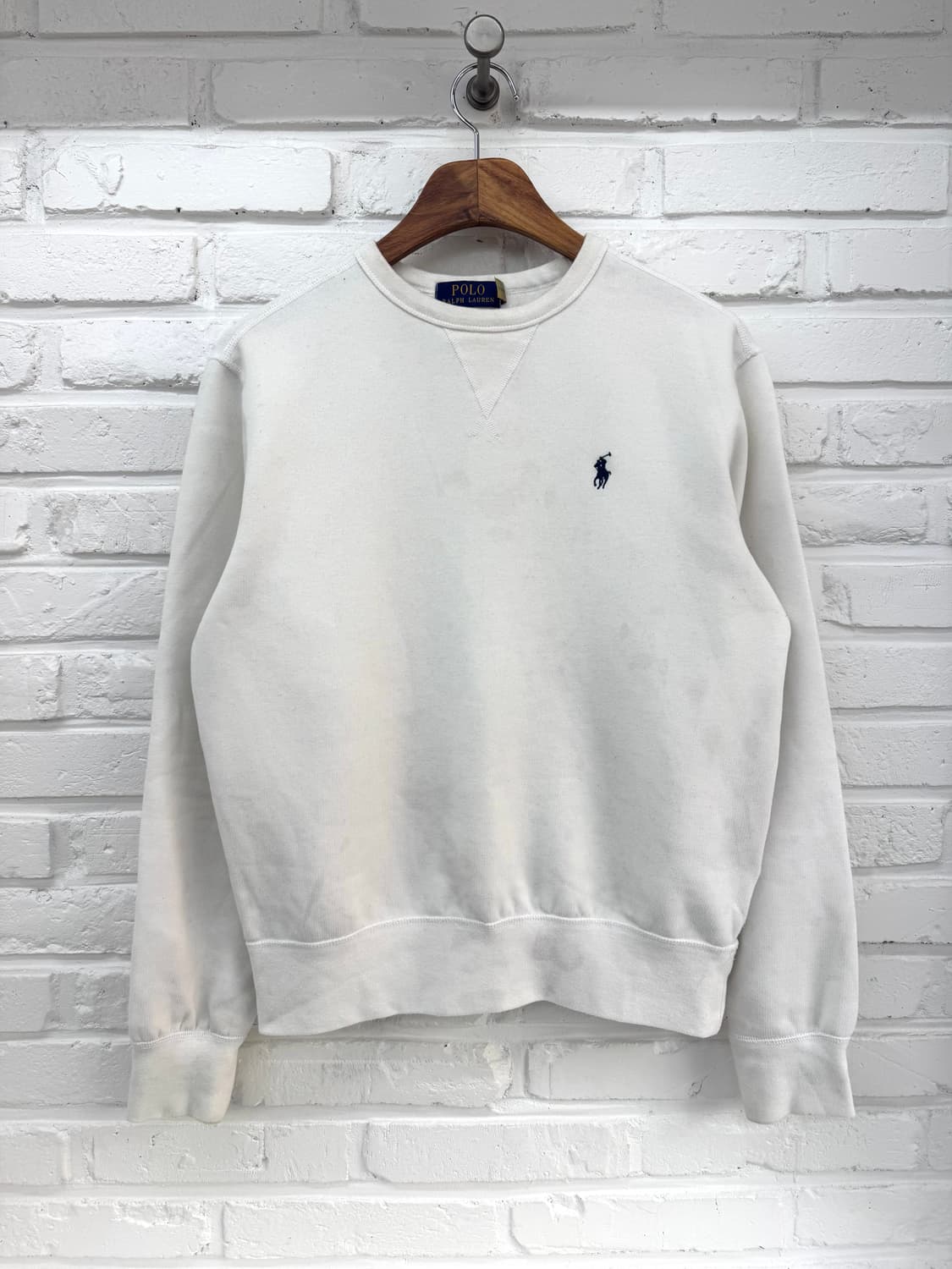 폴로 화이트 기모 스웻셔츠 상품이미지3