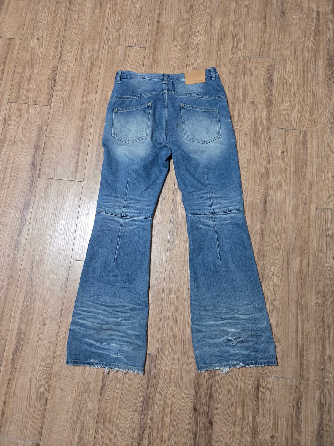 [2] 카미엔 kmien 크로스 다트 플레어 데님진청바지 상품이미지4