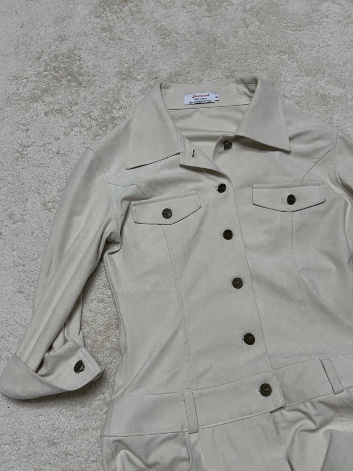 루루서울 스웨이드점프수트 아이보리 스몰 롱 상품이미지5