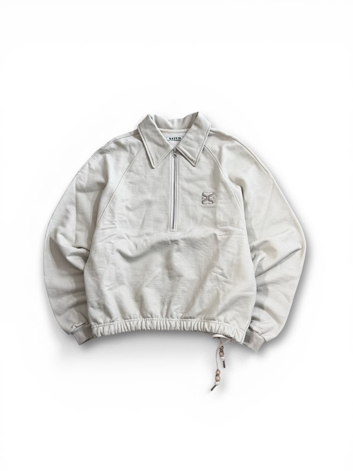 SATUR 하프집업 스트링 카라 스웻셔츠  상품이미지1