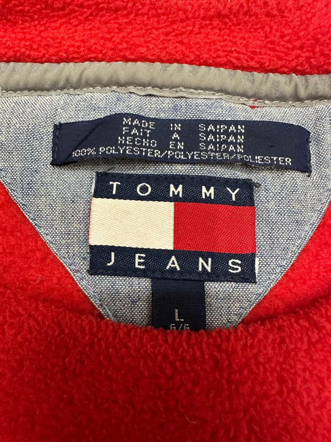 타미힐피거 진스 빨간색 후리스 맨투맨 L 상품이미지3