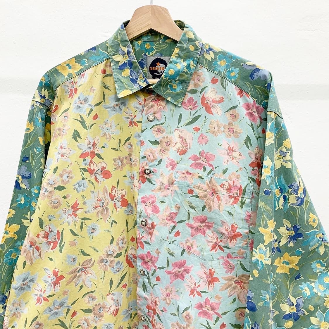 빈티지 플라워 패턴 오버사이즈 셔츠 상품이미지1