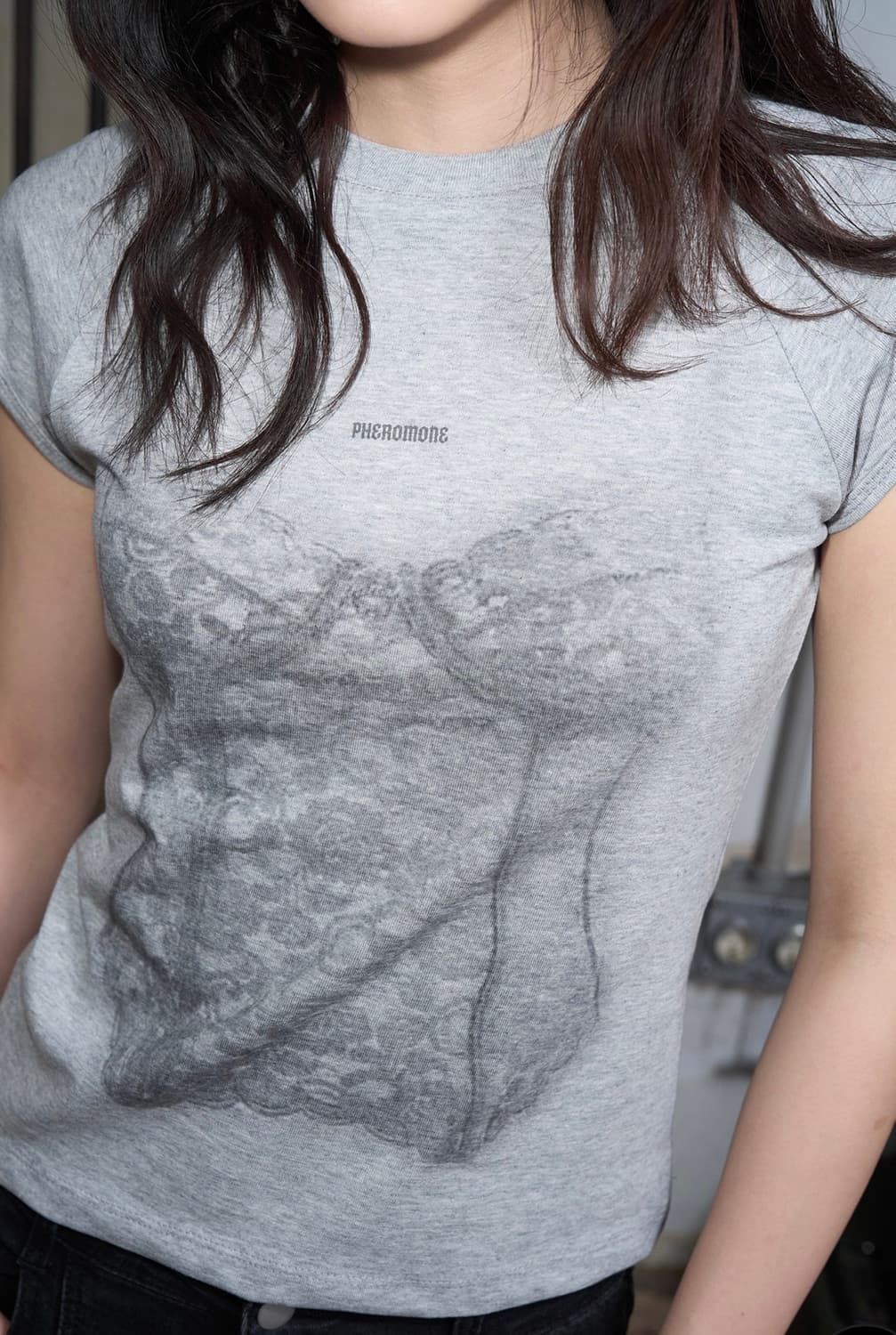 헬레네파리스 코르셋 프린트 하프티셔츠 멜란지 상품이미지5