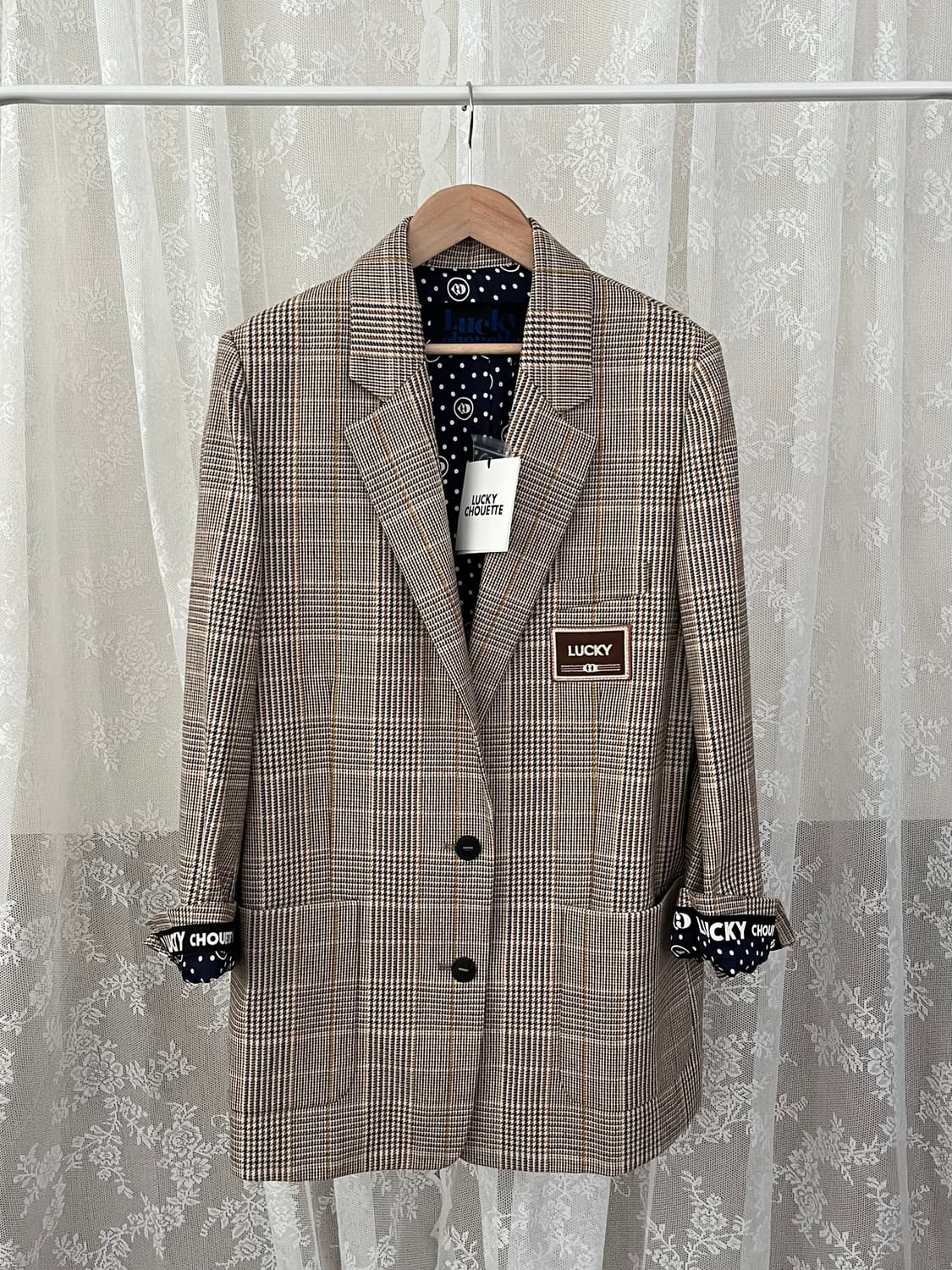 36) 새상품 럭키슈에뜨 21fw 자켓 브라운 상품이미지1