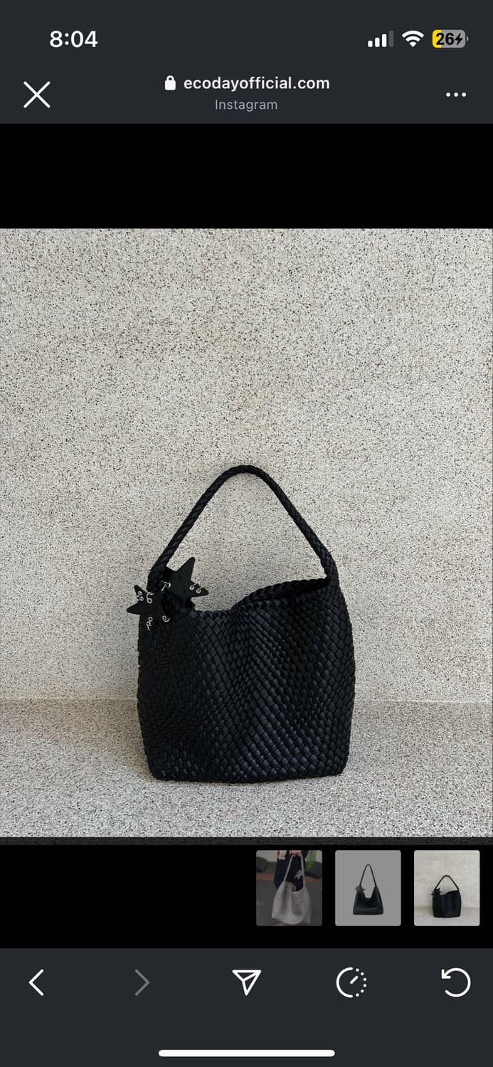 ECODAY 에코데이 숄더백 오리지널 위빙 토트백 라지 블랙 상품이미지2