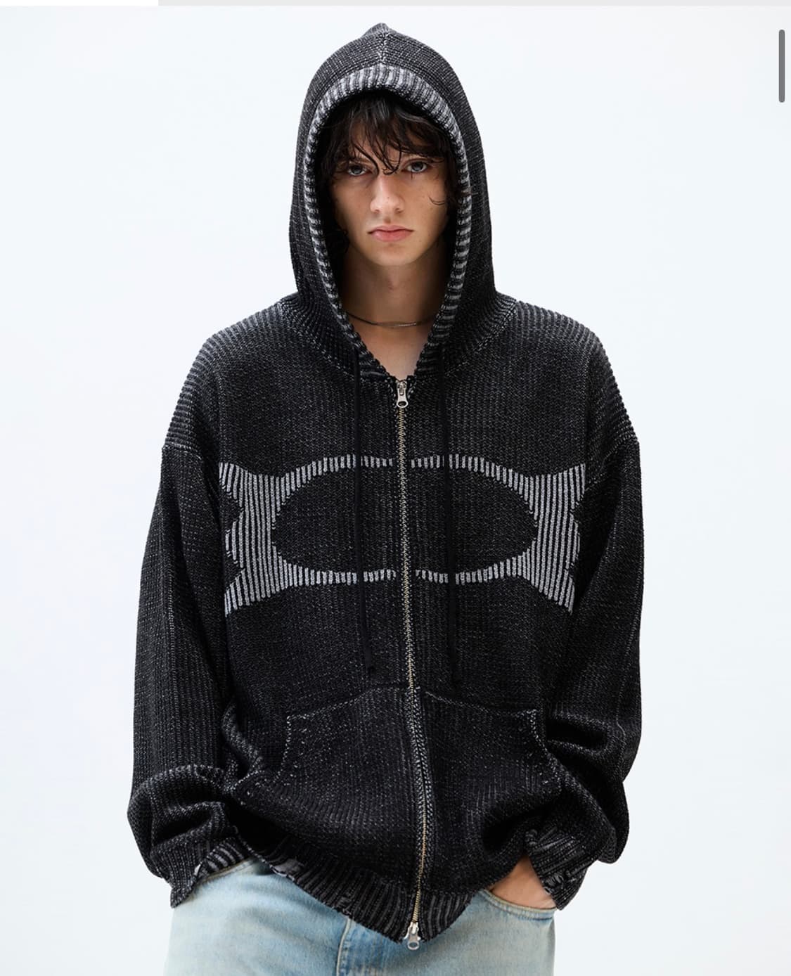 크리틱 니트 후드집업 상품이미지3