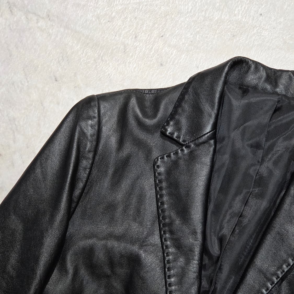 리얼레더 블랙 양가죽 블레이저 상품이미지2