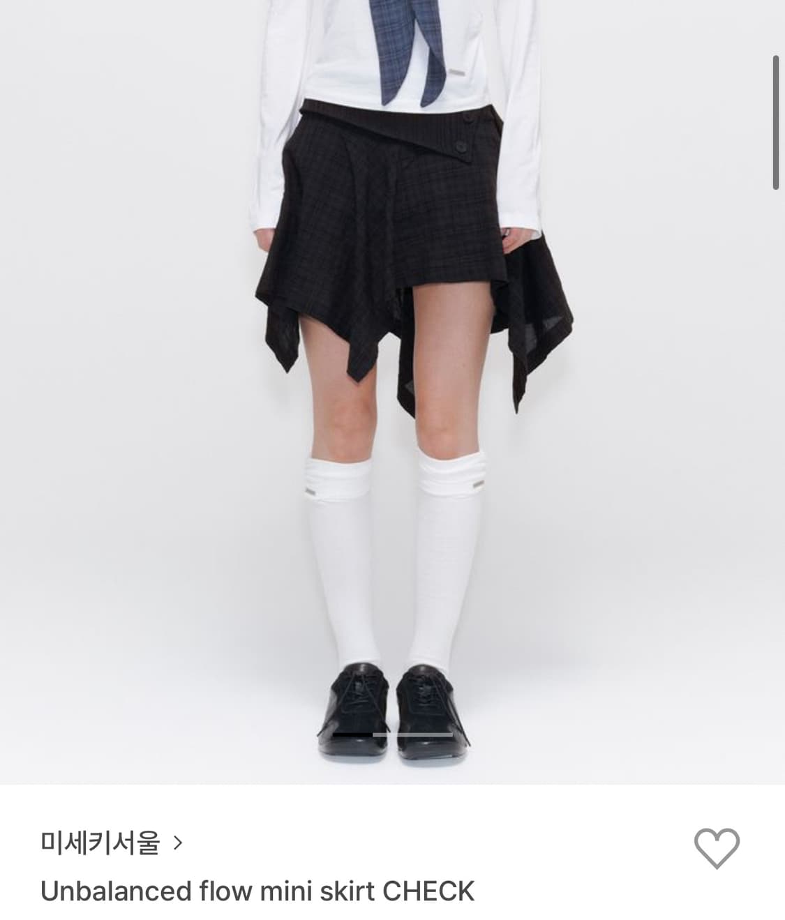 미세키서울 언발란스 플로우 미니스커트 체크 상품이미지1