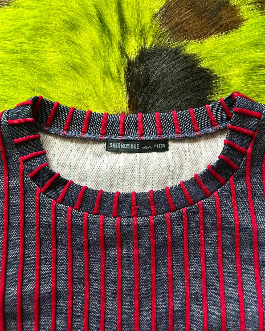 SHINNOSUKE by PETER 3D Stripe Denim Top 상품이미지4