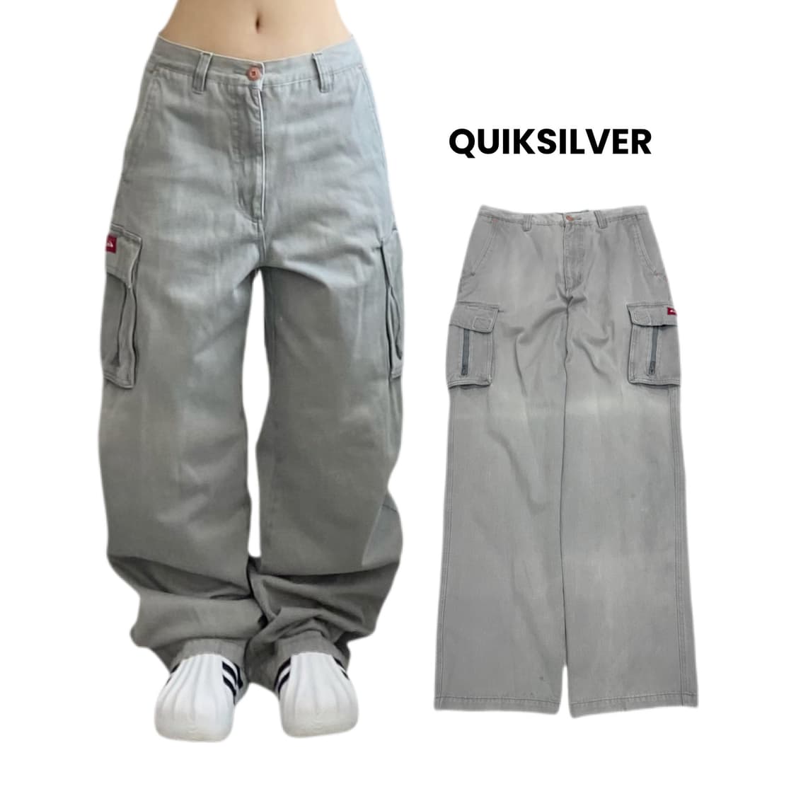 퀵실버 Y2K 탄창 와이드 워싱 카고팬츠 상품이미지1