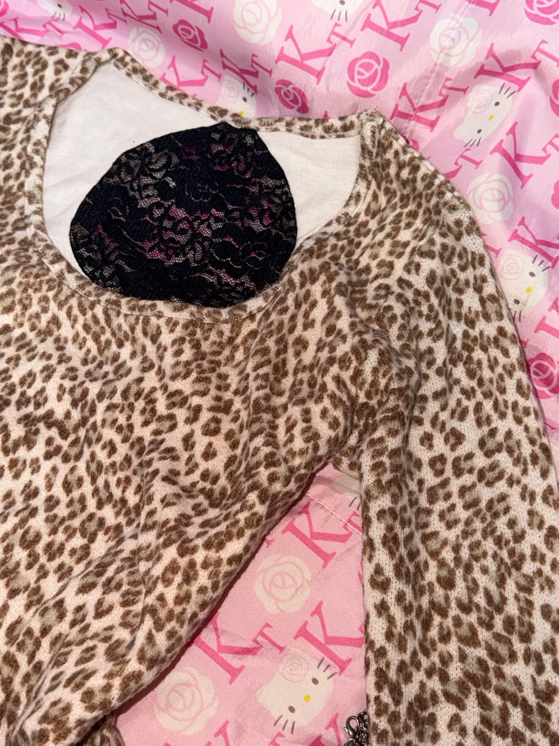 빈티지 핑크 호피 원피스 레이스 갸루  상품이미지1