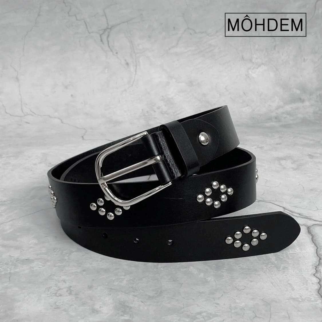 [Unisex] 다이아 스터드 이태리소가죽 벨트 상품이미지2