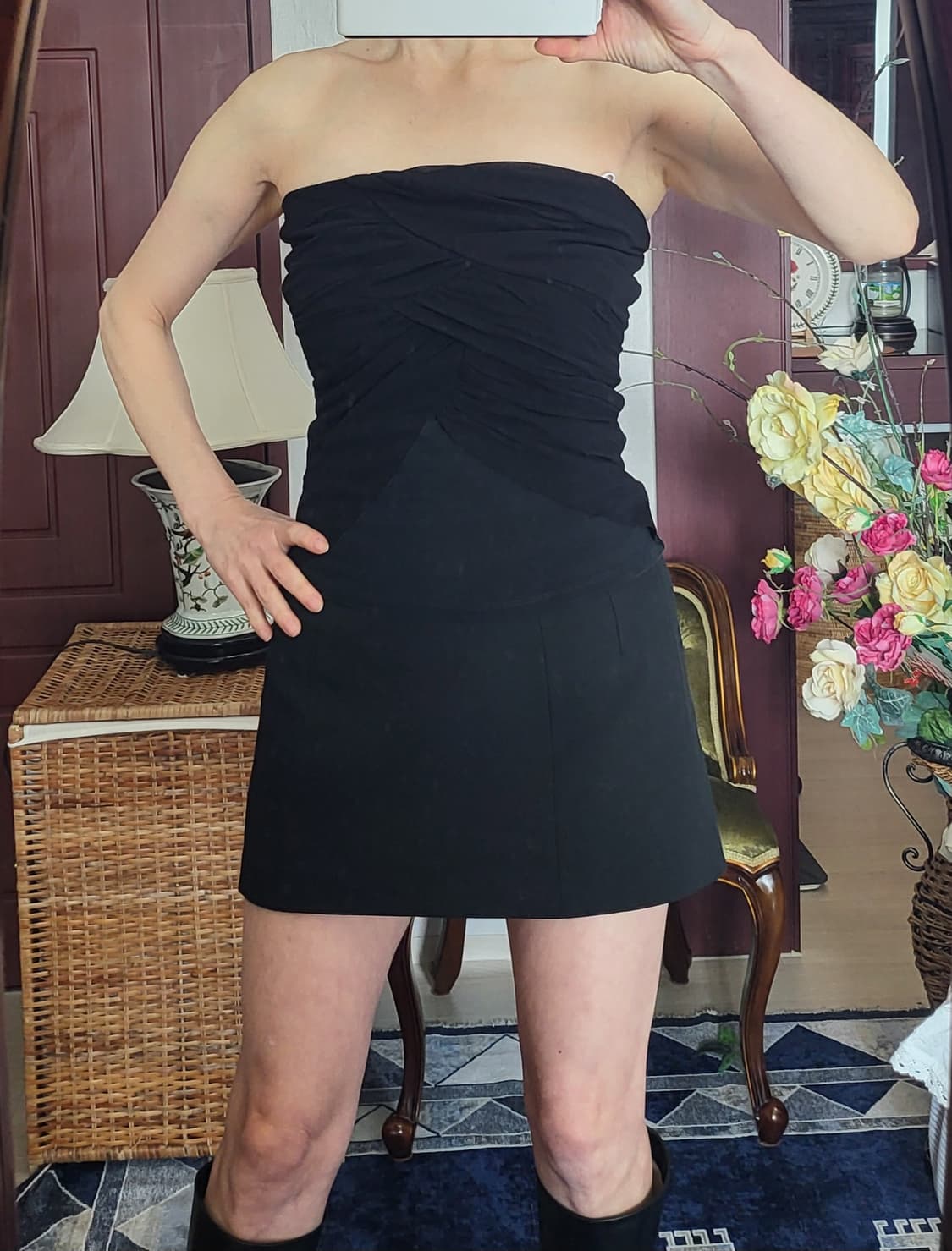 프랑스 수입 모르간 쉬폰 모달 탑 블랙 상품이미지4