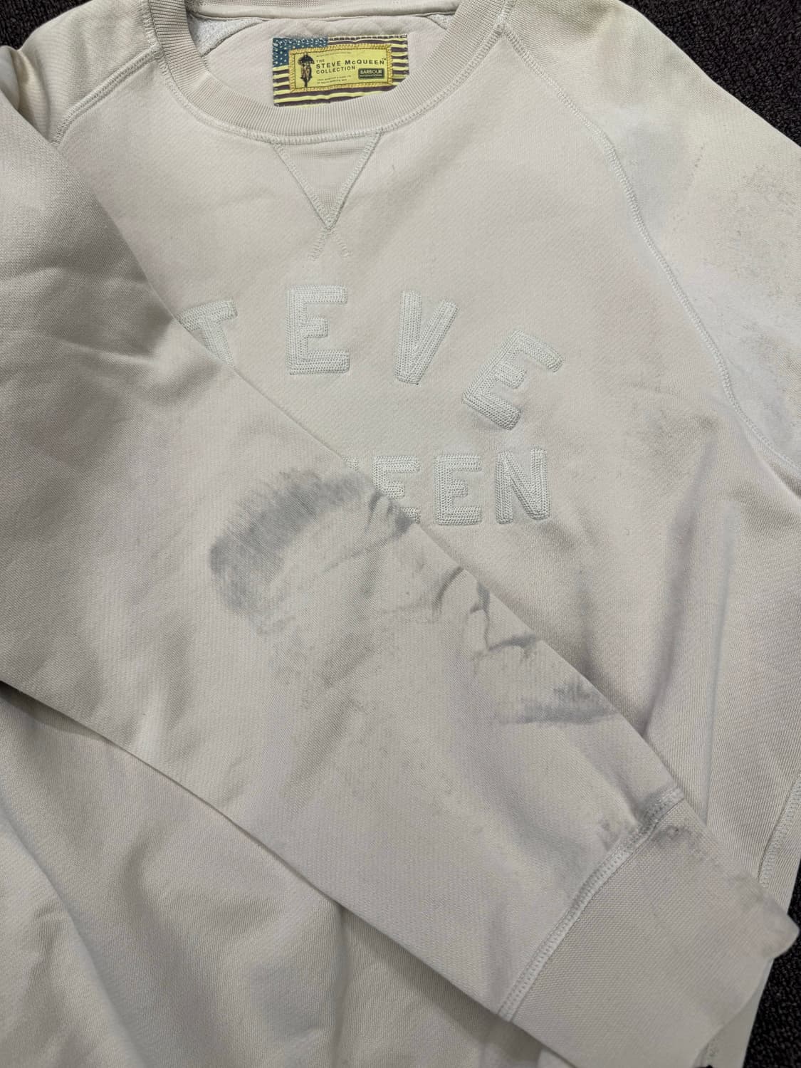 L)Barbour 스티브맥퀸 베이지 스웻셔츠(오염) 상품이미지6