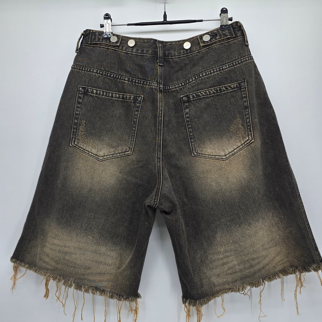 INSILENCE 데님 쇼츠 와이드 컷팅 데님 반바지 상품이미지4