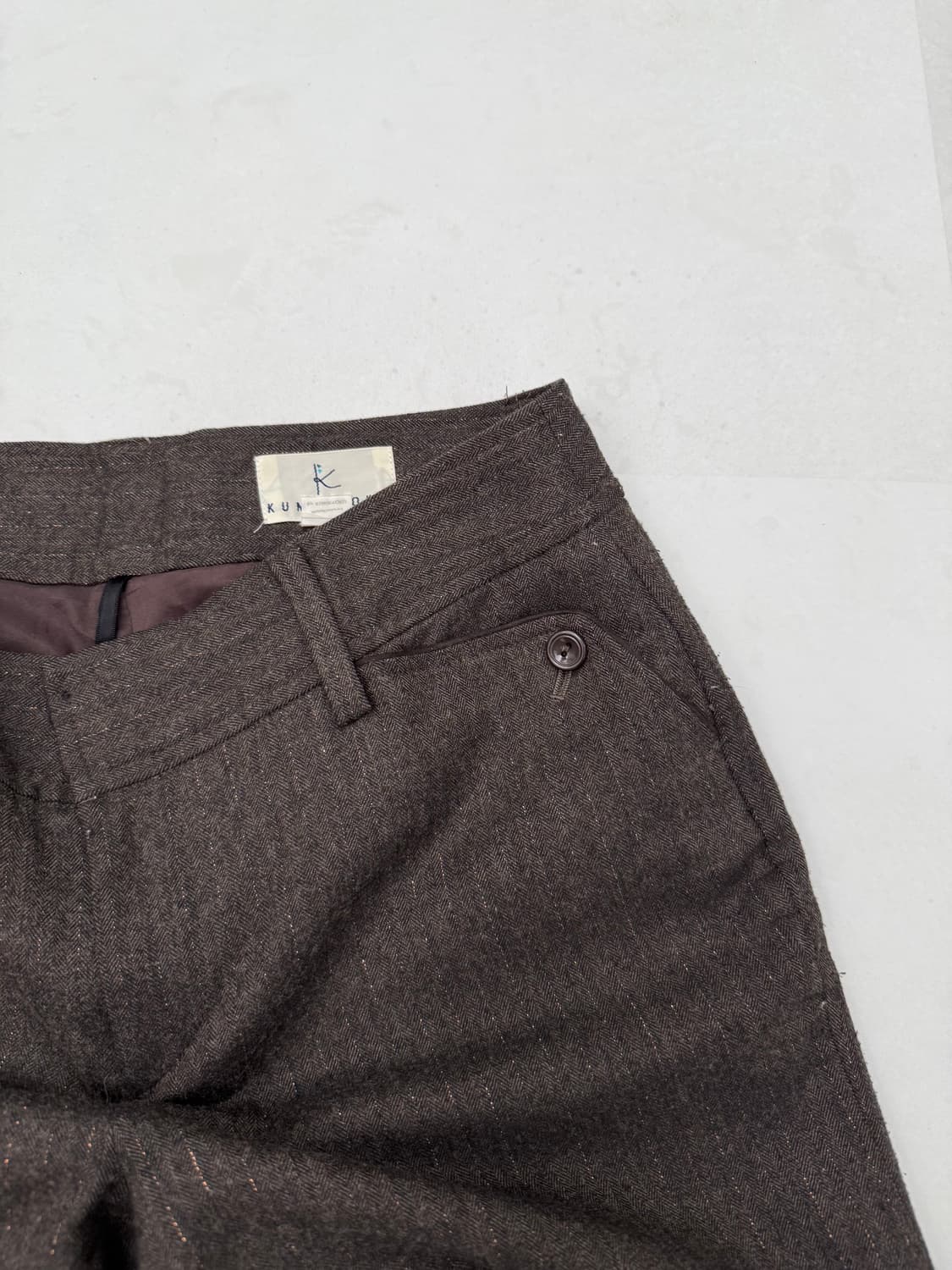 브라운 롤업 7부 바지 상품이미지5