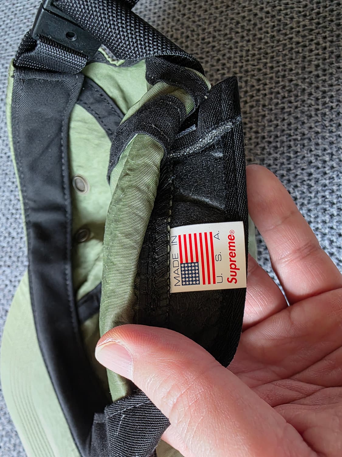 슈프림 캠프캡 FW17 H13 워시드 나일론 캠프캡 올리브 상품이미지4