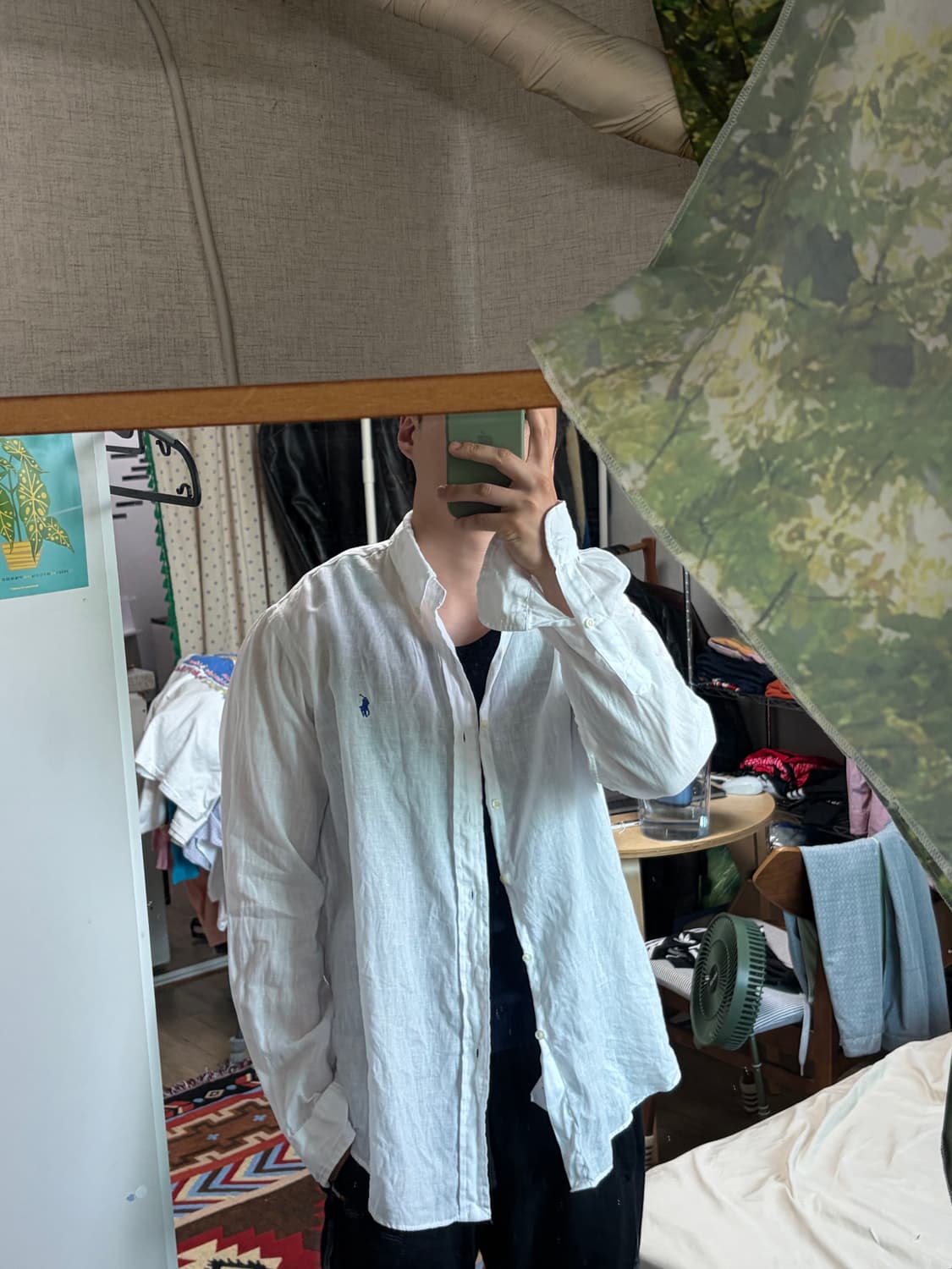 폴로 랄프로렌 오션 워시 린넨 셔츠 화이트 상품이미지8