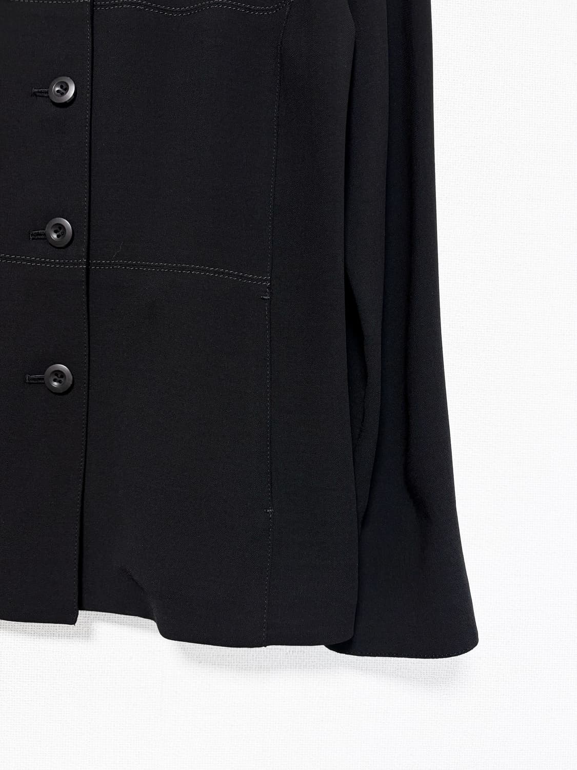 Stitch Detail Shirt Jacket – Black 상품이미지7