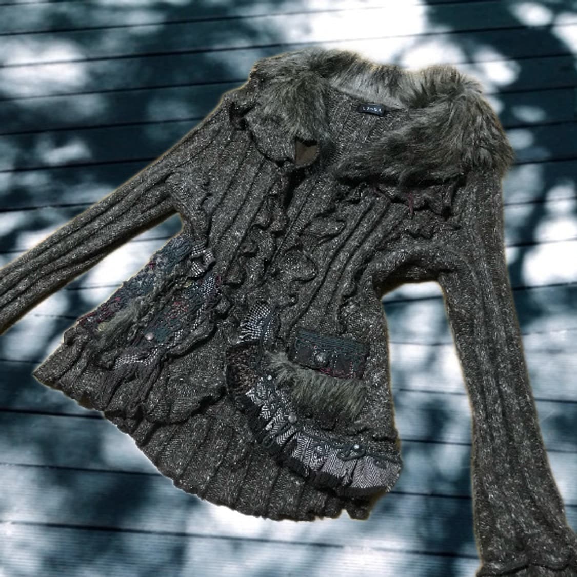 (착샷o) 빈티지 그런지페어리 모리 히피 퍼가디건 상품이미지1