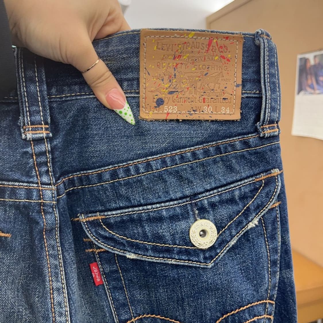 리바이스 523 디스트로이드 페인팅 패치 데님팬츠 30인치 C09162 상품이미지5
