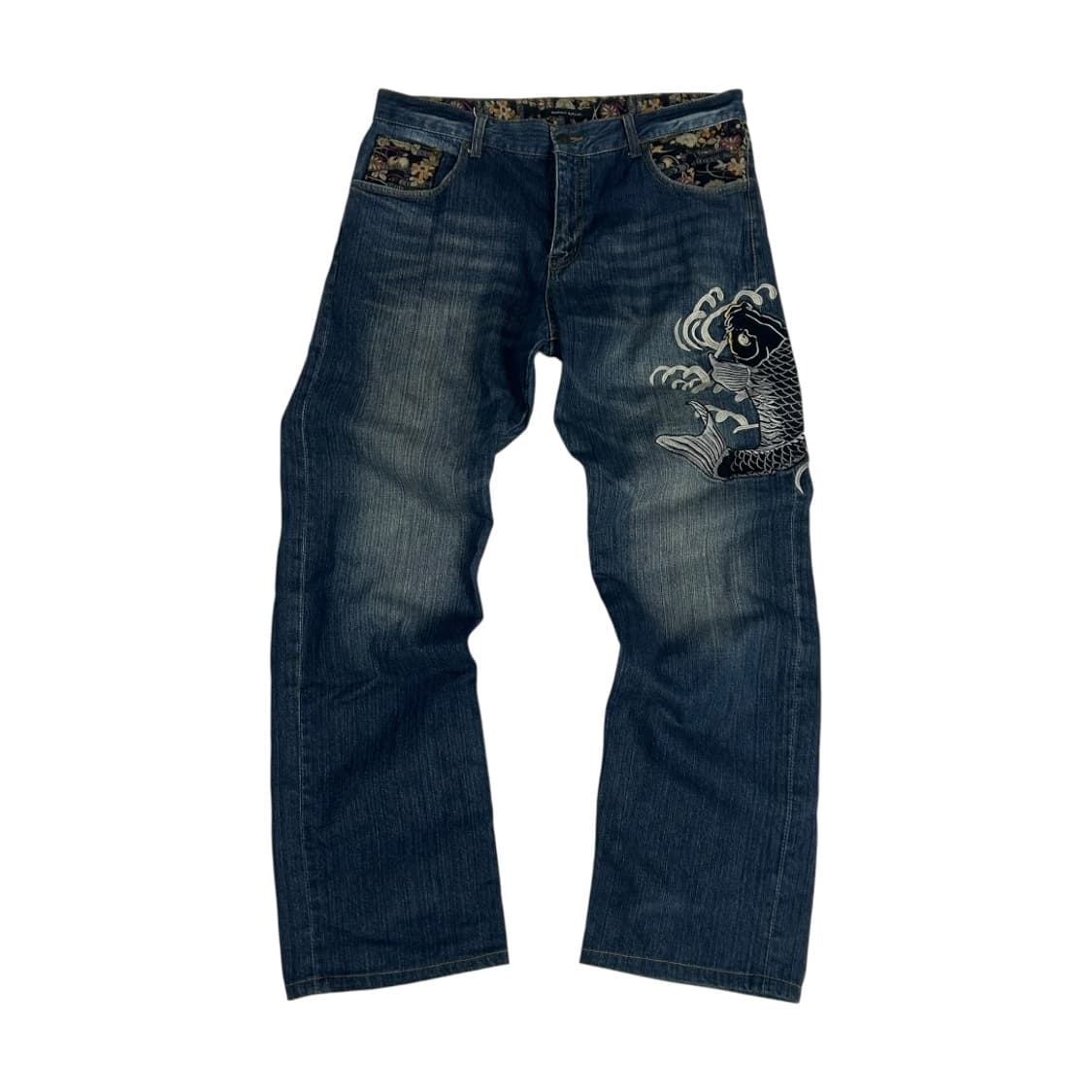 [memory special] 재팬 오리엔탈 잉어자수 데님팬츠 상품이미지1